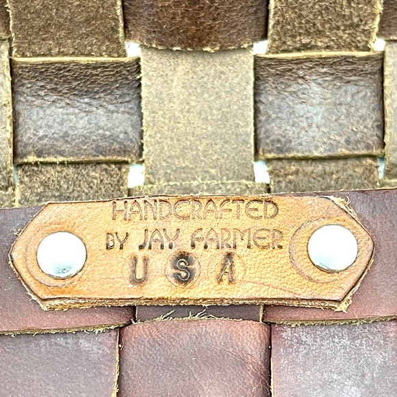 Crossbody Leather Cassette Weave Style Bag Handcrafted Jay Farmer, Small - Picture 5 of 12